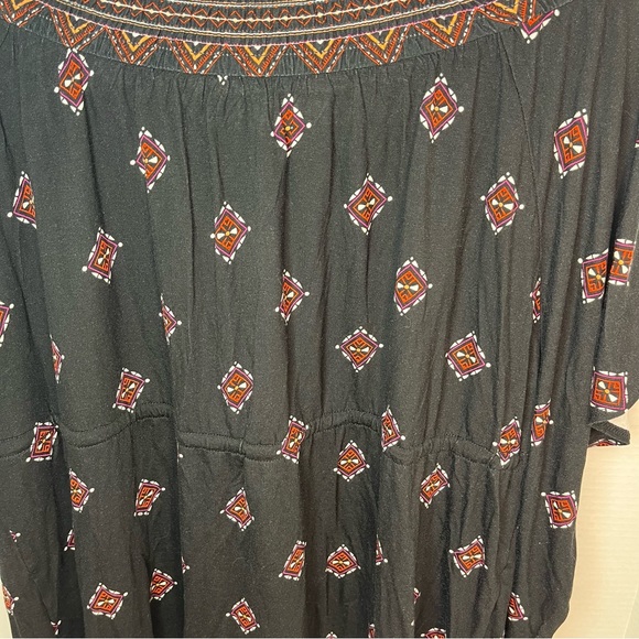 Colleen Lopez Off The Shoulder Oversized Patterned Black Red Peplum Top XS New! - Picture 9 of 12